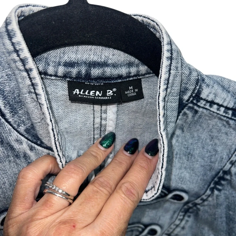 Allen Shwartz Allen B Denim Military Victorian Y2K Midline Denim Wash Jacket - Picture 4 of 10